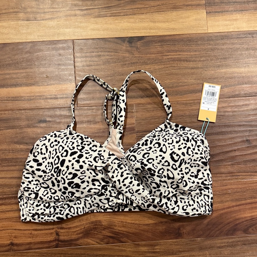 Leopard Print Women's Bathing Suit Top